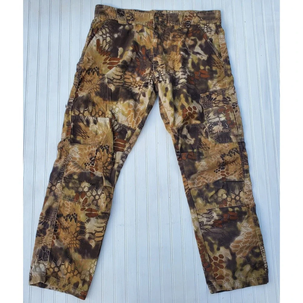 Kryptek Highlander Camo Double Knee Hunting Pants Mens Size XL‎ (Measures 40x32)